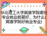 华北理工大学冀唐学院哪些专业就业前景好，为什么(冀唐学院好就业专业)