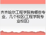 齐齐哈尔工程学院有哪些专业，几个校区(工程学院专业校区)