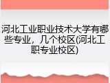 河北工业职业技术大学有哪些专业，几个校区(河北工职专业校区)