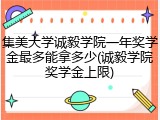 集美大学诚毅学院一年奖学金最多能拿多少(诚毅学院奖学金上限)