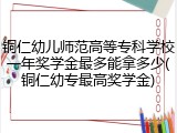 铜仁幼儿师范高等专科学校一年奖学金最多能拿多少(铜仁幼专最高奖学金)
