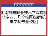 湖南机电职业技术学院有哪些专业，几个校区(湖南机电学院专业校区)