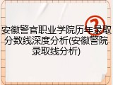 安徽警官职业学院历年录取分数线深度分析(安徽警院录取线分析)