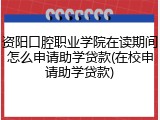 资阳口腔职业学院在读期间怎么申请助学贷款(在校申请助学贷款)