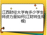 江西财经大学有多少学生，师资力量如何(江财师生规模)