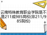 云南特殊教育职业学院是不是211或985高校(非211/985院校)