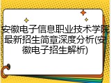 安徽电子信息职业技术学院最新招生简章深度分析(安徽电子招生解析)