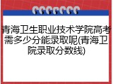青海卫生职业技术学院高考需多少分能录取呢(青海卫院录取分数线)