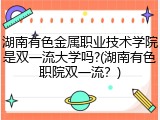 湖南有色金属职业技术学院是双一流大学吗?(湖南有色职院双一流？)