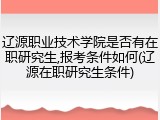 辽源职业技术学院是否有在职研究生,报考条件如何(辽源在职研究生条件)