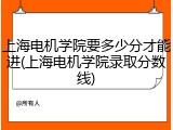 上海电机学院要多少分才能进(上海电机学院录取分数线)