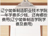 辽宁装备制造职业技术学院一年学费多少钱，还有哪些费用(辽宁装备制造学院学费及费用)