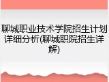聊城职业技术学院招生计划详细分析(聊城职院招生详解)