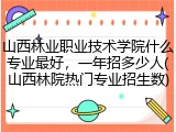 山西林业职业技术学院什么专业最好，一年招多少人(山西林院热门专业招生数)