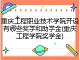 重庆工程职业技术学院开设有哪些奖学和助学金(重庆工程学院奖学金)
