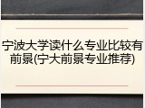 宁波大学读什么专业比较有前景(宁大前景专业推荐)