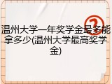 温州大学一年奖学金最多能拿多少(温州大学最高奖学金)