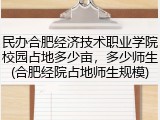 民办合肥经济技术职业学院校园占地多少亩，多少师生(合肥经院占地师生规模)
