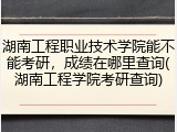 湖南工程职业技术学院能不能考研，成绩在哪里查询(湖南工程学院考研查询)