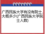广西民族大学有没有院士，大概多少(广西民族大学院士人数)