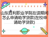 山东胜利职业学院在读期间怎么申请助学贷款(在校申请助学贷款)
