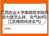 江西农业大学南昌商学院师资力量怎么样，名气如何(江农南商师资名气)