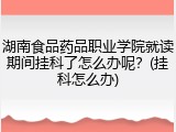 湖南食品药品职业学院就读期间挂科了怎么办呢？(挂科怎么办)