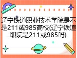辽宁铁道职业技术学院是不是211或985高校(辽宁铁道职院是211或985吗)