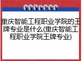 重庆智能工程职业学院的王牌专业是什么(重庆智能工程职业学院王牌专业)