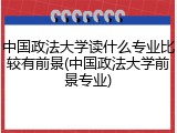中国政法大学读什么专业比较有前景(中国政法大学前景专业)