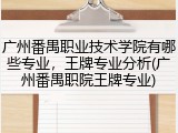 广州番禺职业技术学院有哪些专业，王牌专业分析(广州番禺职院王牌专业)