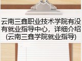 云南三鑫职业技术学院有没有就业指导中心，详细介绍(云南三鑫学院就业指导)