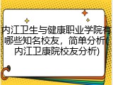 内江卫生与健康职业学院有哪些知名校友，简单分析(内江卫康院校友分析)