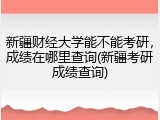 新疆财经大学能不能考研，成绩在哪里查询(新疆考研成绩查询)