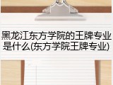 黑龙江东方学院的王牌专业是什么(东方学院王牌专业)