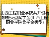 山西工程职业学院共开设有哪些类型奖学金(山西工程职业学院奖学金类型)