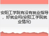 安阳工学院有没有就业指导，好就业吗(安阳工学院就业情况)