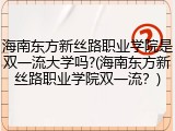 海南东方新丝路职业学院是双一流大学吗?(海南东方新丝路职业学院双一流？)