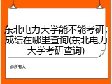 东北电力大学能不能考研，成绩在哪里查询(东北电力大学考研查询)