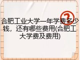 合肥工业大学一年学费多少钱，还有哪些费用(合肥工大学费及费用)