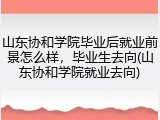 山东协和学院毕业后就业前景怎么样，毕业生去向(山东协和学院就业去向)