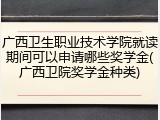 广西卫生职业技术学院就读期间可以申请哪些奖学金(广西卫院奖学金种类)