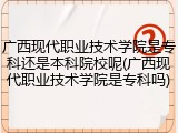 广西现代职业技术学院是专科还是本科院校呢(广西现代职业技术学院是专科吗)