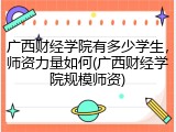 广西财经学院有多少学生，师资力量如何(广西财经学院规模师资)
