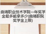 曲靖职业技术学院一年奖学金最多能拿多少(曲靖职院奖学金上限)