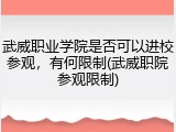 武威职业学院是否可以进校参观，有何限制(武威职院参观限制)