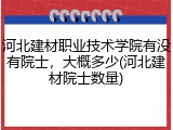 河北建材职业技术学院有没有院士，大概多少(河北建材院士数量)