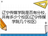 辽宁传媒学院是否有分校，共有多少个校区(辽宁传媒学院几个校区)