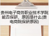 贵州电子商务职业技术学院能否保研，原因是什么(贵电商院保研原因)