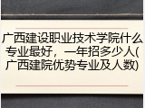 广西建设职业技术学院什么专业最好，一年招多少人(广西建院优势专业及人数)